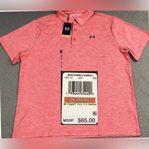 NEW..MEN 3XL UNDER ARMOUR PERFORMANCE 2.0 HEATHER GOLF POLO (VERSA LIKE ORANGE)